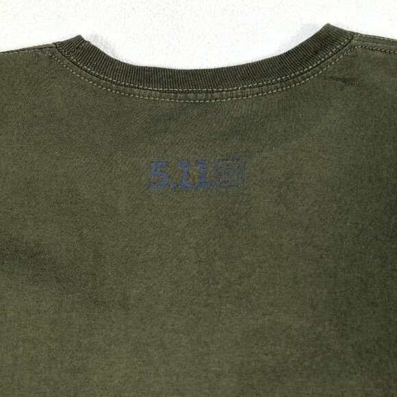 5.11 Tactical T-Shirt Mens M Military Green Freedom Fries 100% Cotton Bullet USA - Picture 7 of 10